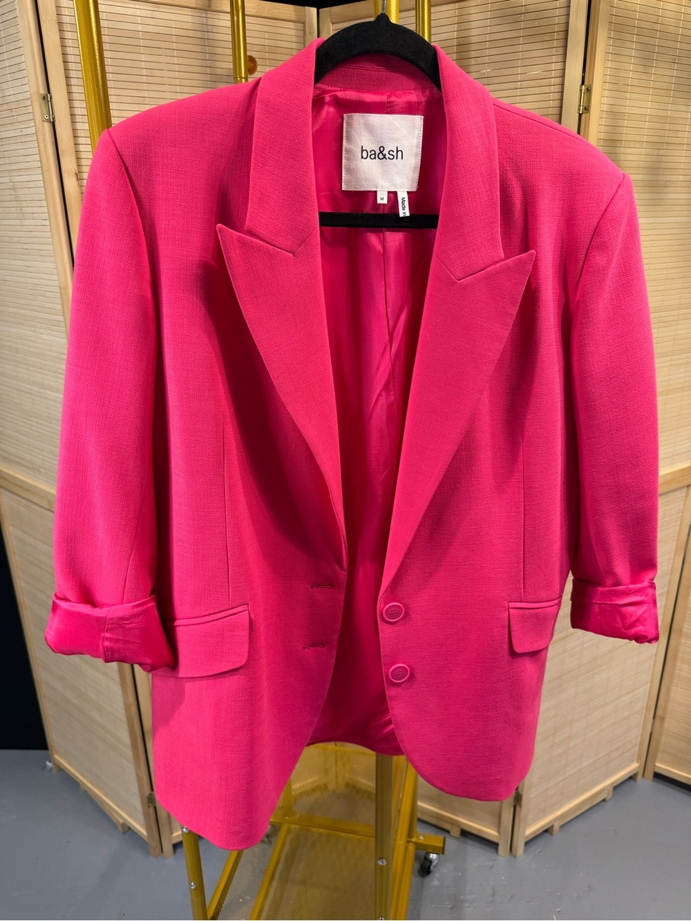 ba&sh Bright Pink Relaxed Tailored Blazer